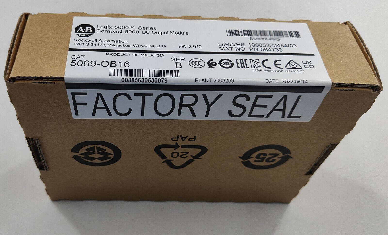 SEALED MFG 2022 ALLEN BRADLEY 5069-OB16 SER B DC OUTPUT MODULE 5069OB16 NEW NIB